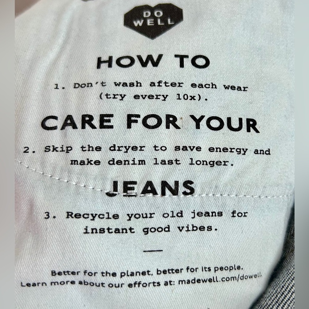 MADEWELL Women’s ‘90s Straight Fair Trade Certified Dark Wash Jeans Size 6/28 - Picture 9 of 9
